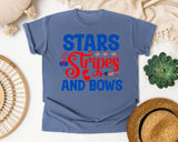 Stars Stripes And Bows Blue graphic tee in Blue Jean