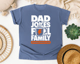 Dad Jokes Fuel Family White graphic tee in Blue Jean