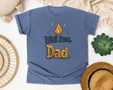 Well Done Dad Brown graphic tee in Blue Jean