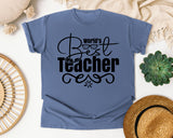 World's Best Teacher graphic tee in Blue Jean
