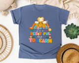 Its A Beeutiful Day To Learn 100th Day graphic tee in Blue Jean