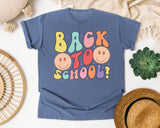 Back To School Smiley graphic tee in Blue Jean