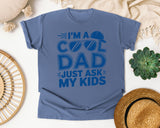 I'm A Cool Dad Just Ask My Kids Navy graphic tee in Blue Jean