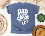 Dad Fueling Chaos Since Day One White graphic tee in Blue Jean