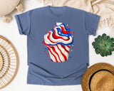 Patriotic Cupcake graphic tee in Blue Jean