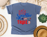 Sparkler Tribe graphic tee in Blue Jean