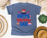 Happy Independence Day Blue graphic tee in Blue Jean