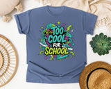 Too Cool For School Graffiti graphic tee in Blue Jean