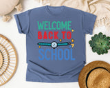 Welcome Back To School Watch graphic tee in Blue Jean