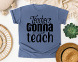 Teachers Gonna Teach Pencil graphic tee in Blue Jean