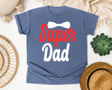 Super Dad White graphic tee in Blue Jean
