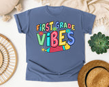 First Grade Vibes Marquee graphic tee in Blue Jean