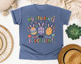 My Students Are Eggcellent graphic tee in Blue Jean