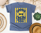 Summer Cool Dad Society Yellow graphic tee in Blue Jean
