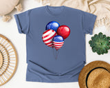 Patriotic Balloons graphic tee in Blue Jean
