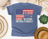 Never Forget Red graphic tee in Blue Jean