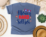Merica Hard Seltzer graphic tee in Blue Jean