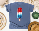 Red White Blue Popsicle graphic tee in Blue Jean