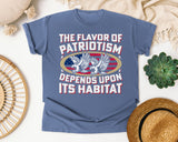 The Flavor Of Patriotism graphic tee in Blue Jean