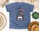 All American Girl Grey 2 graphic tee in Blue Jean