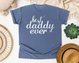Best Daddy Ever White 2 graphic tee in Blue Jean