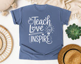 Teach Love Inspire Lightbulb graphic tee in Blue Jean