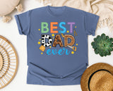 Best Dad Ever Grey 3 graphic tee in Blue Jean