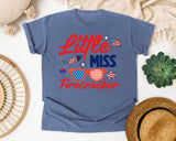 Little Miss Firecracker Red 2 graphic tee in Blue Jean