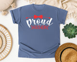 Proud Father White 4 graphic tee in Blue Jean