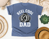 Reel Cool Dad White graphic tee in Blue Jean