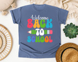 Welcome Back To School Pencil graphic tee in Blue Jean