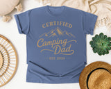 Certified Camping Dad Grey graphic tee in Blue Jean