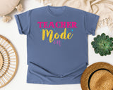 Teacher Mode On Sparkle graphic tee in Blue Jean