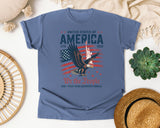 We The People 250 Years graphic tee in Blue Jean