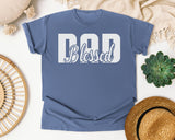 Blessed Dad White 2 graphic tee in Blue Jean