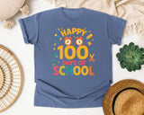 Happy 100 Days Of School Confetti graphic tee in Blue Jean