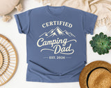 Certified Camping Dad Grey 2 graphic tee in Blue Jean