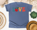 Love Apple graphic tee in Blue Jean