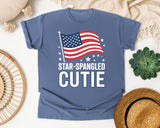 Star Spangled Cutie White 3 graphic tee in Blue Jean
