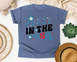 Party In The USA Blue graphic tee in Blue Jean
