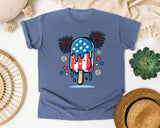 Patriotic Popsicle Fireworks graphic tee in Blue Jean