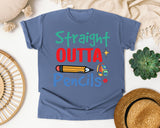 Straight Outta Pencils graphic tee in Blue Jean