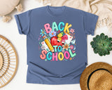 Back To School Apple Flowers graphic tee in Blue Jean