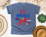 America Y'all graphic tee in Blue Jean