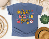 Best Teacher Ever Grey graphic tee in Blue Jean