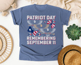 Patriot Day Remembering September 11 graphic tee in Blue Jean