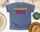 Teacher Vibes graphic tee in Blue Jean