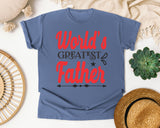 World's Greatest Father Red 2 graphic tee in Blue Jean