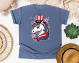 Patriotic Unicorn graphic tee in Blue Jean