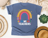 Bruh We Out Teachers Rainbow graphic tee in Blue Jean